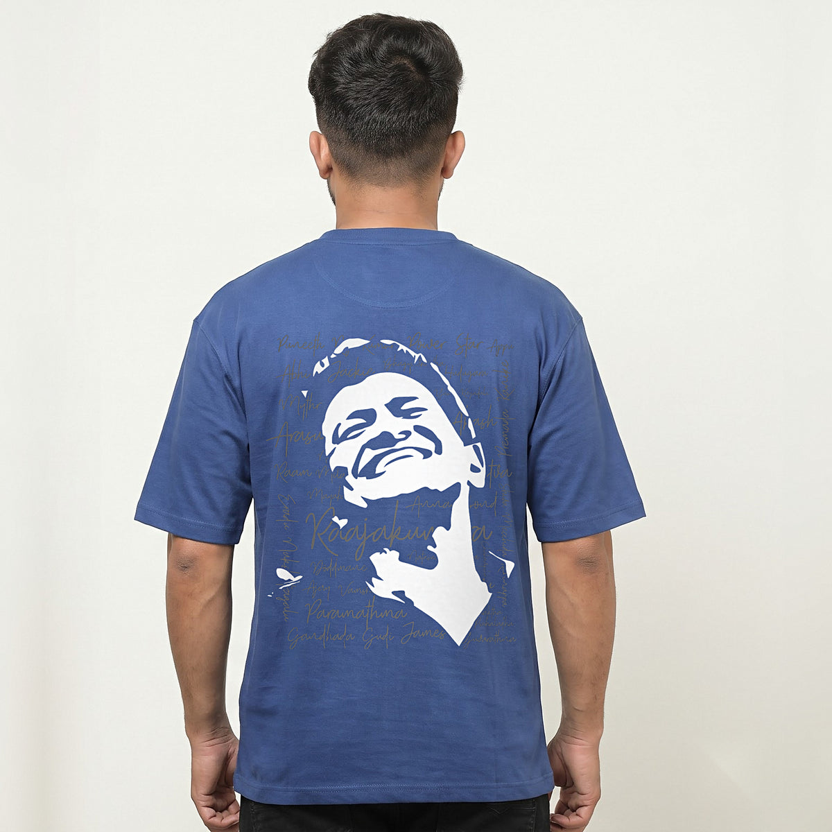 Appu Power Star Tribute — Logo Front, Portrait Back — Cobalt Blue — back view