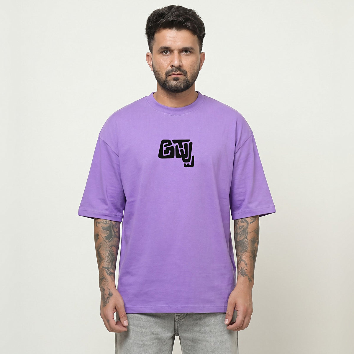 Appu Power Star Tribute — Portrait Back with Quote — Lilac — front view