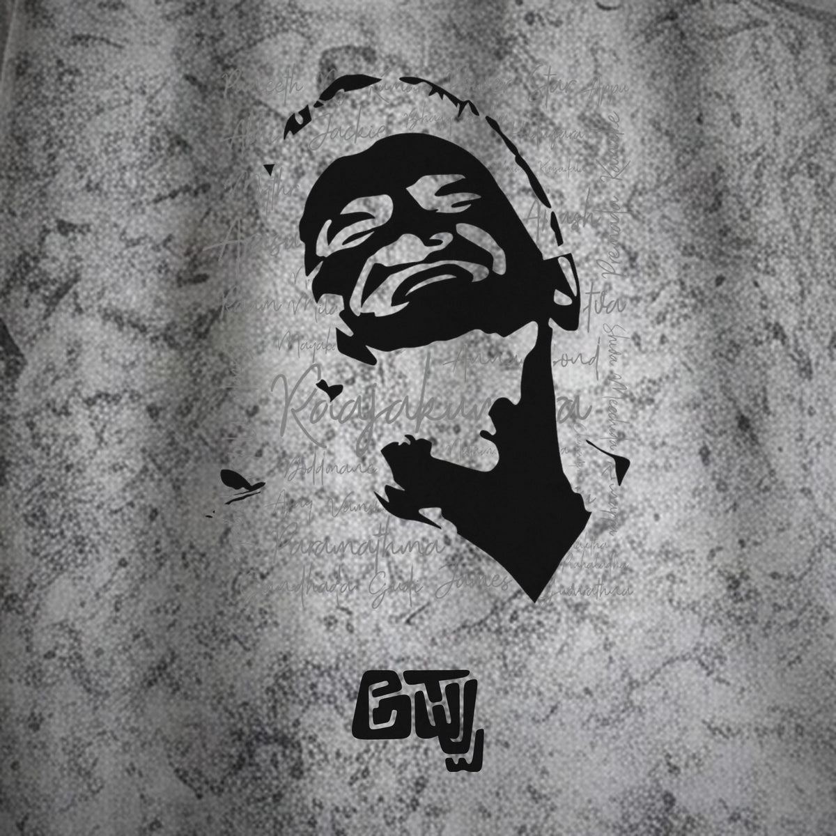 Appu Power Star Tribute — Portrait Front, Logo Back — Ash Grey Wash — artwork