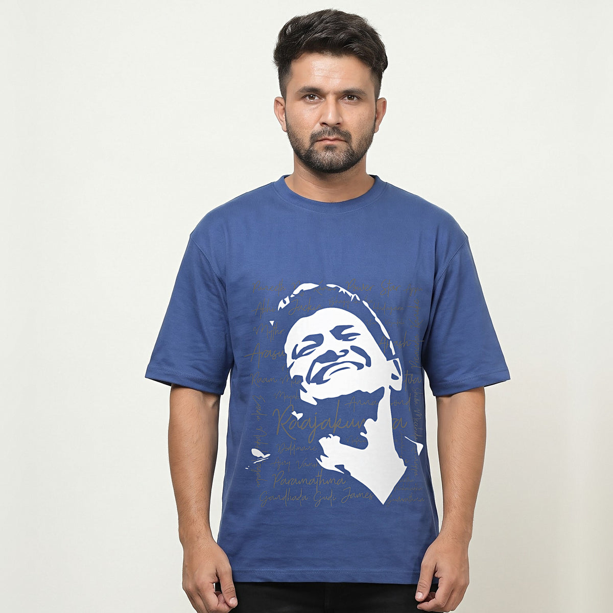 Appu Power Star Tribute — Portrait Front, Logo Back — Cobalt Blue — front view
