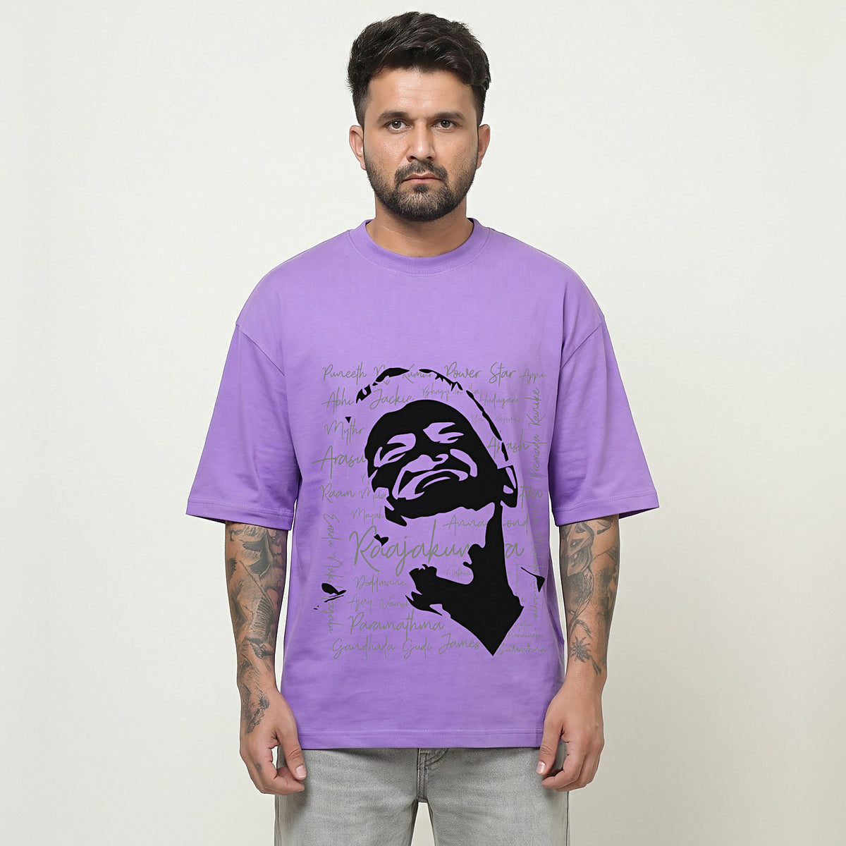 Appu Power Star Tribute — Portrait Front, Logo Back — Lilac — front view