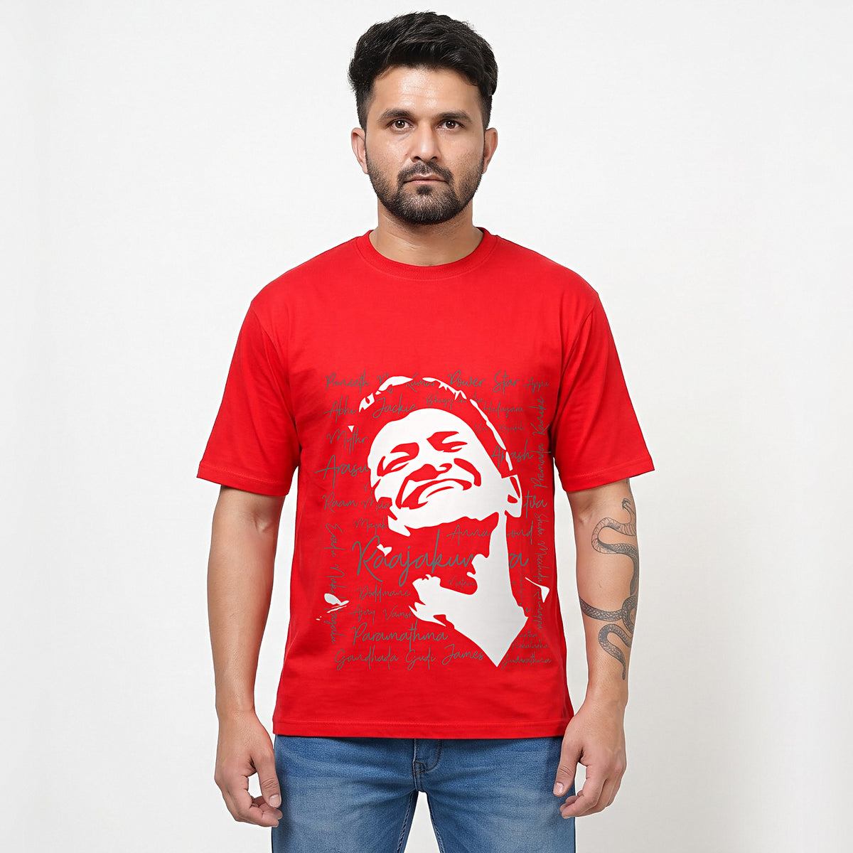 Appu Power Star Tribute — Portrait Front, Logo Back — Poppy Red — front view