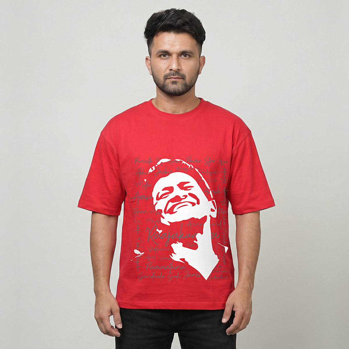Appu Power Star Tribute — Portrait Front, Logo Back — Crimson Red — front view
