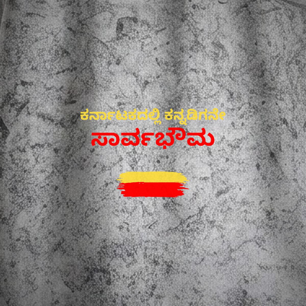 Karnatakadalli Kannadigane Sarvabhauma — Front Line, Flag Stripe Back — Ash Grey Wash — artwork