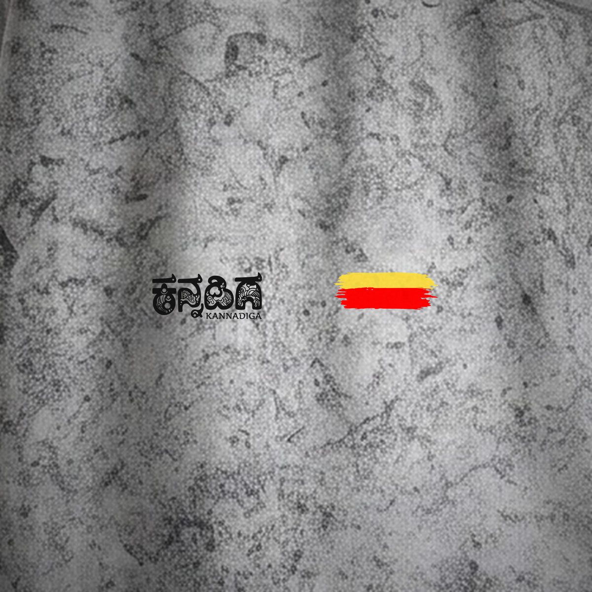 Kannadiga Wordmark + Flag Stripe — Front — Ash Grey Wash — artwork