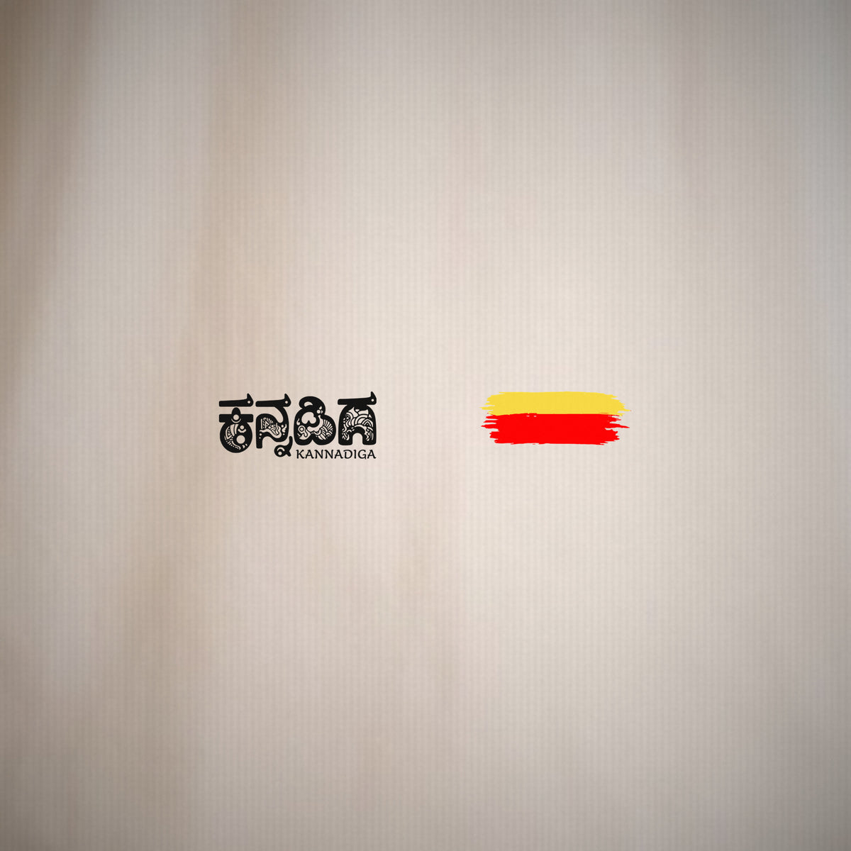 Kannadiga Wordmark + Flag Stripe — Front — Bone — artwork