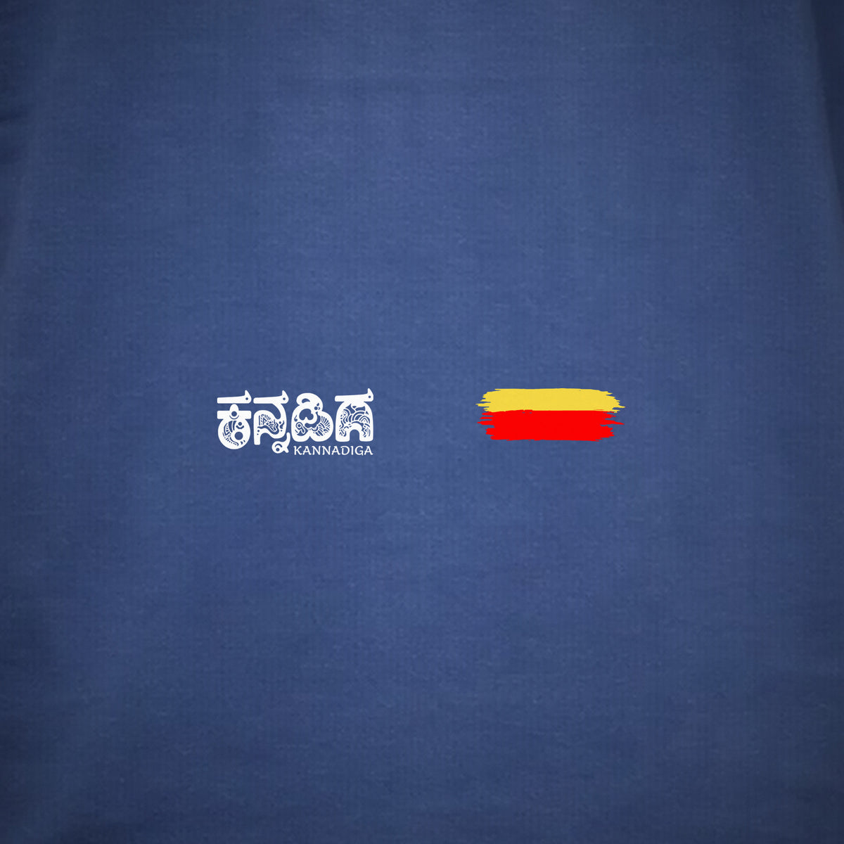 Kannadiga Wordmark + Flag Stripe — Front — Cobalt Blue — artwork