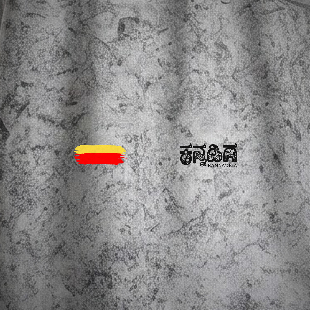 Flag Stripe + Kannadiga Wordmark — Front — Ash Grey Wash — artwork