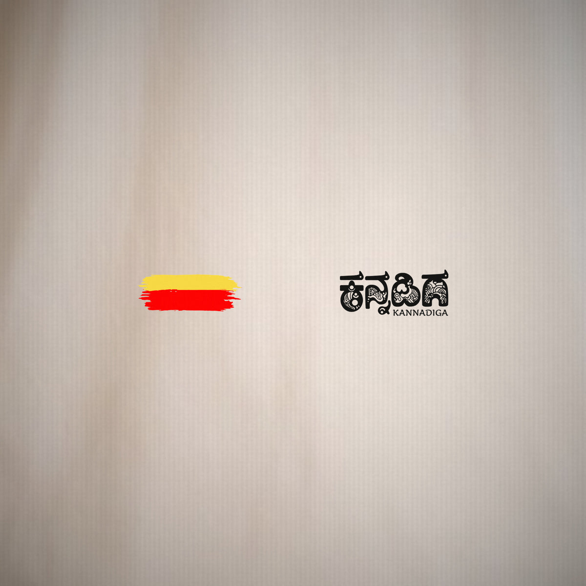 Flag Stripe + Kannadiga Wordmark — Front — Bone — artwork