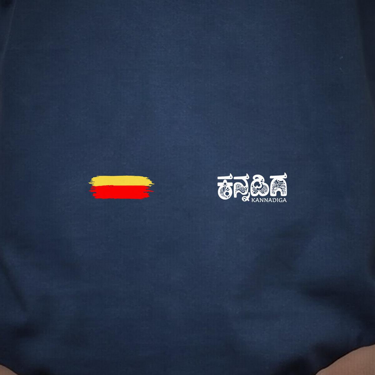 Flag Stripe + Kannadiga Wordmark — Front — Navy Blue — artwork