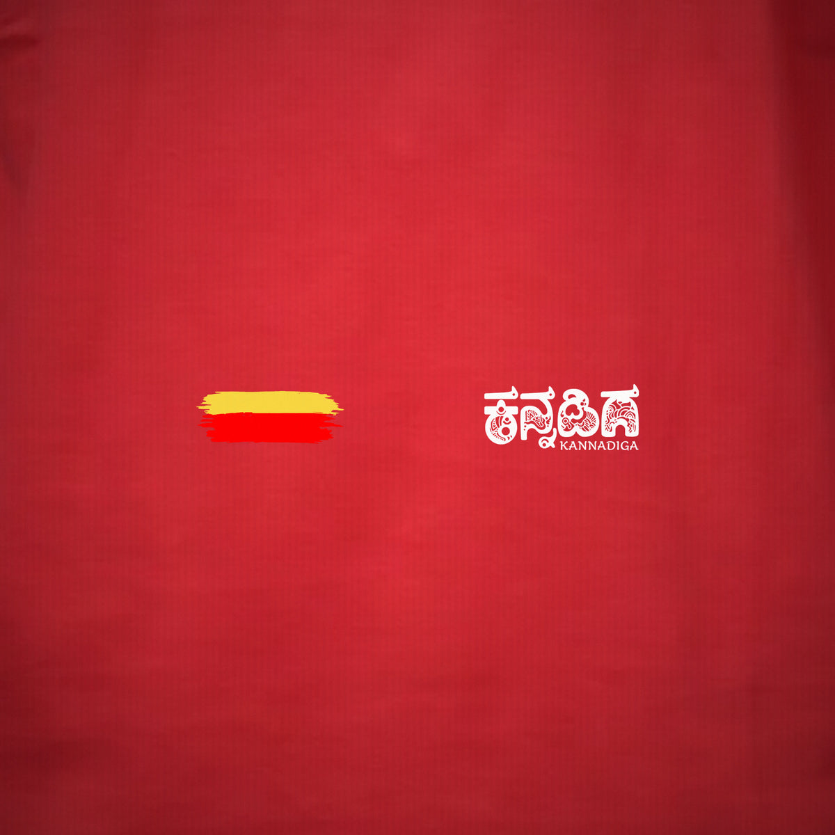 Flag Stripe + Kannadiga Wordmark — Front — Crimson Red — artwork