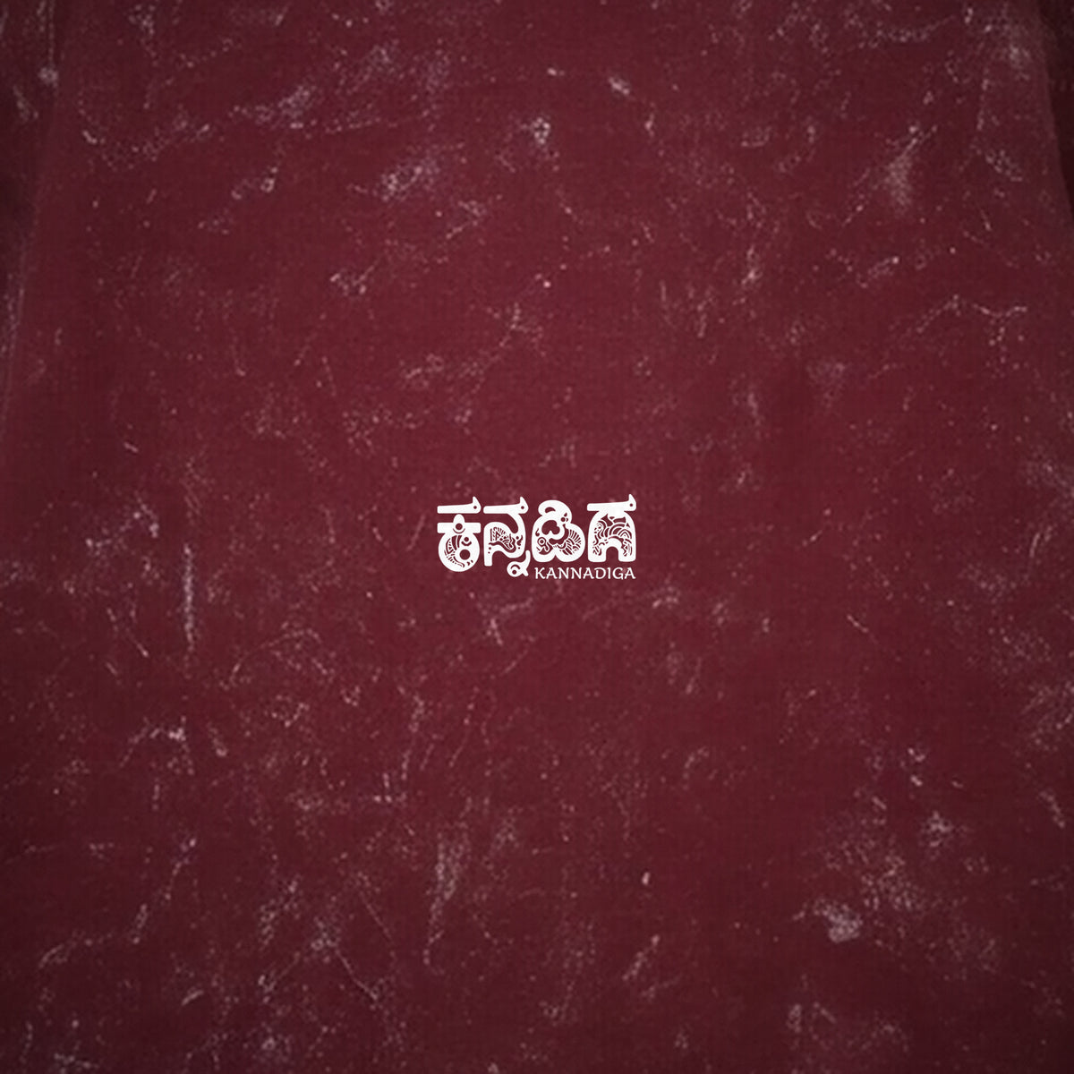 Kannadiga Wordmark — Back Print — Maroon Acid Wash — artwork