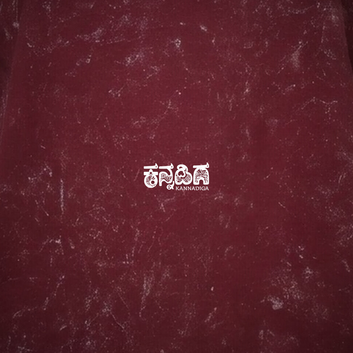 Kannadiga Wordmark — Front Print — Maroon Acid Wash — artwork